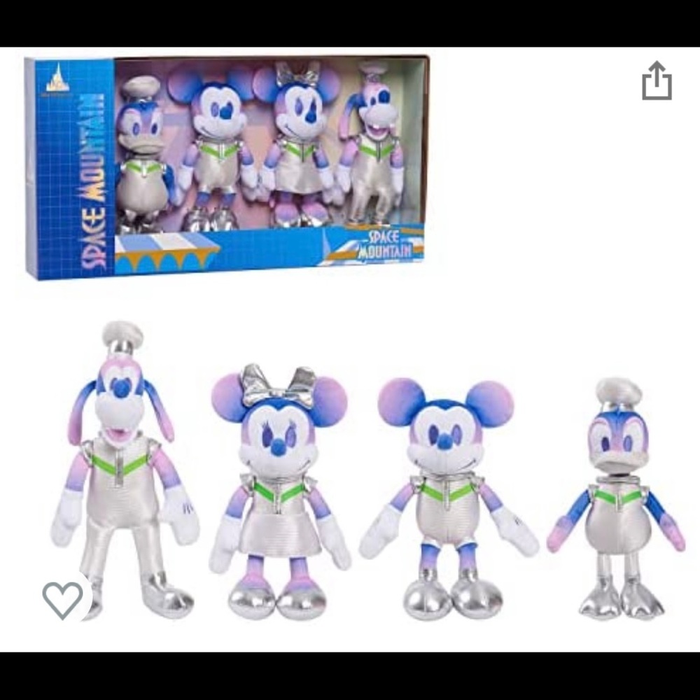 Disney 50th Anniversary Celebration Space Mountain Commemorative Plush Set